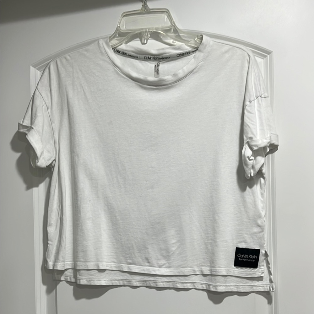 Calvin Klein White Boxy Crop T-Shirt